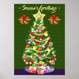Poster voor kerstmis met kerstbomen