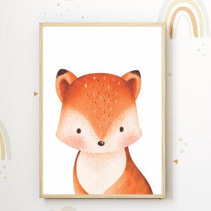 Poster voor kinderkamer met vos en bosdieren kinde
