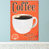 Poster voor koffie canvas afdruk (Insitu (Houten vloer))