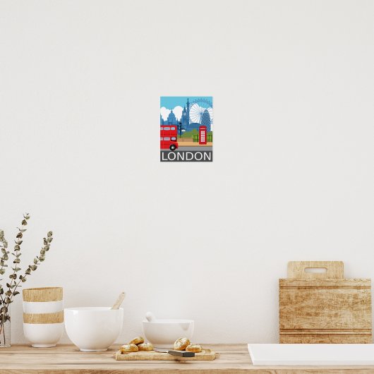 Poster voor kunstdrukretro uit Londen (Keuken)