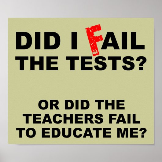 Poster voor leerlingwezen Fail Funny Sign (Voorkant)