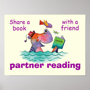 Poster voor leesklaslokaal voor partners