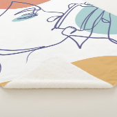 poster voor lijntekenkunst drink koffie sherpa deken (3/4)