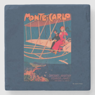 Poster voor luchtvaartsport stenen onderzetter