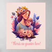 Poster voor moeder en zoon Happy Moederdag (Voorkant)