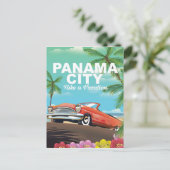 poster voor oldtimers in panama briefkaart (Staand voorkant)