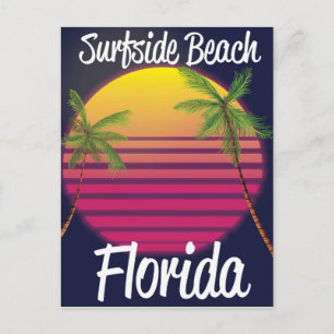 poster voor oldtimers van het strand florida briefkaart