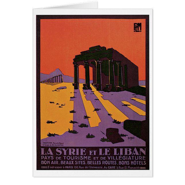 Poster voor oldtimers van La Syrie en Le Liban (Voorkant)