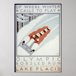 Poster voor Olympische Bobsled run Lake PLACED
