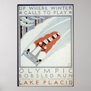 Poster voor Olympische Bobsled run Lake PLACED