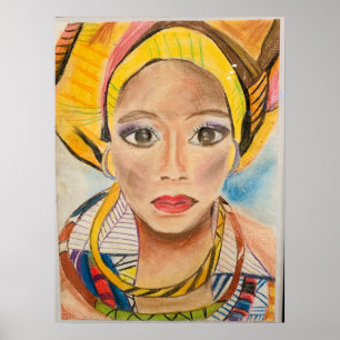 Poster voor oorspronkelijke Afrikaanse vrouw