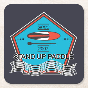 Poster voor opstand-peddel vierkante kartonnen onderzetter