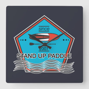 Poster voor opstand-peddel vierkante klok