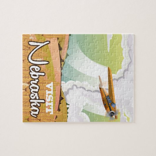 Poster voor oud reizen uit Nebraska Legpuzzel (Horizontaal)