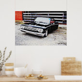 Poster voor oude en klassieke zwarte impala (Keuken)