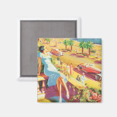 Poster voor prettig reizen magneet (Voorkant / Achterkant)