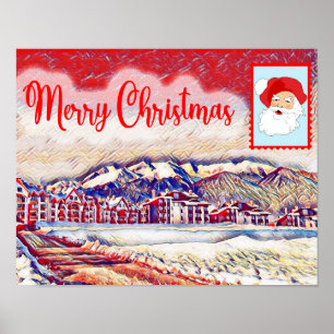 Poster voor prettige kerstfeestdagen