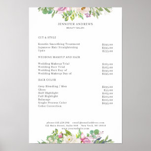 Poster voor prijslijst met moderne ventilatoren