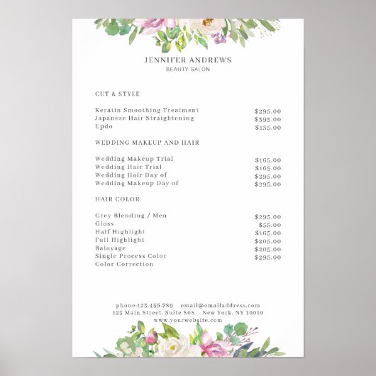 Poster voor prijslijst met moderne ventilatoren (Voorkant)