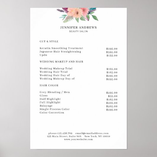 Poster voor prijslijst met moderne ventilatoren (Voorkant)