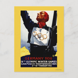 poster voor reclame voor de Olympische Winterspele Briefkaart