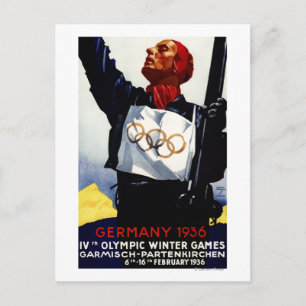 poster voor reclame voor de Olympische Winterspele Briefkaart
