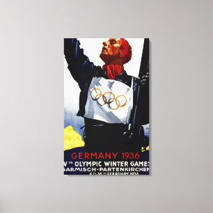 poster voor reclame voor de Olympische Winterspele Canvas Afdruk