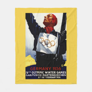 poster voor reclame voor de Olympische Winterspele Fleece Deken
