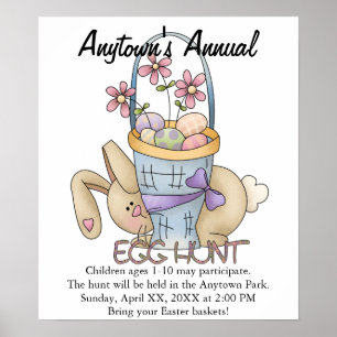 Poster voor reclame voor paaseieren bij tante