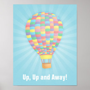 Poster voor regenbooghete luchtballonwandbekleding
