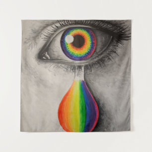 Poster voor regenboogscheuren wandkleed