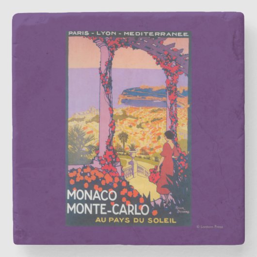 Poster voor reispromotie stenen onderzetter (Voorkant)