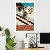 Poster voor reizen door Noorwegen (Thuiskantoor)