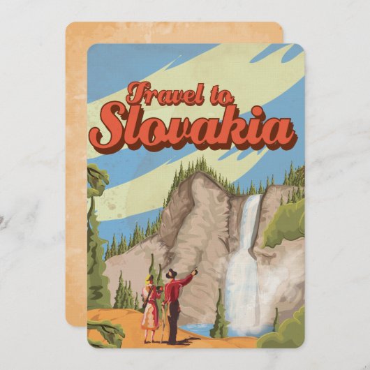 Poster voor reizen door Slowakije Kaart (Voorkant / Achterkant)