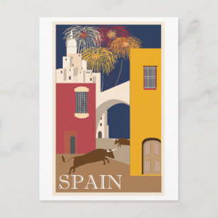 Poster voor reizen door Spanje Briefkaart