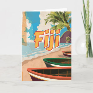 Poster voor reizen Fiji Vintage Feestdagen Kaart