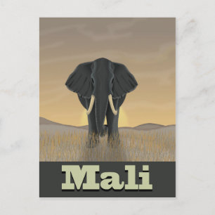 Poster voor reizen in het Malinese landschap Vinta Briefkaart