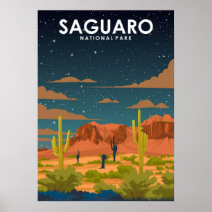 Poster voor reizen in het nationale park Saguaro