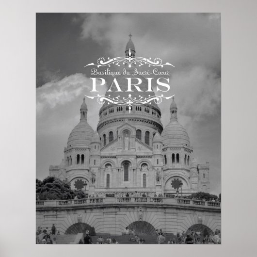 Poster voor reizen in Parijs: Sacre Coeur (Voorkant)