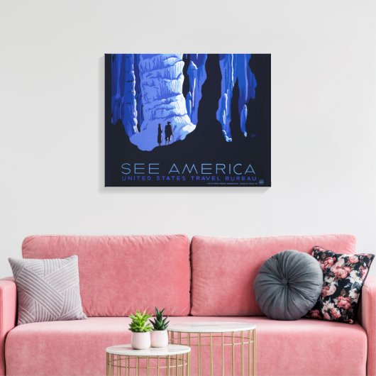 Poster voor reizen met reisafdruk canvas afdruk (Insitu (Woonkamer))