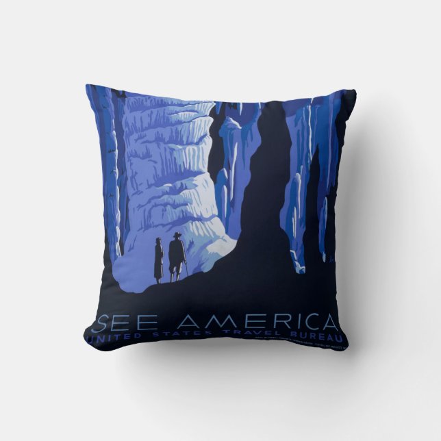 Poster voor reizen met reisafdruk kussen (Voorkant)