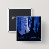 Poster voor reizen met reisafdruk vierkante button 5,1 cm (Voorkant /achterkant)