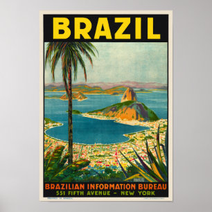 Poster voor reizen naar Brazilië 1940