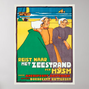 Poster voor reizen naar Nederland teruggezet in 19