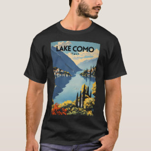 Poster voor Retro Reizen in het Lago di Como Itali T-shirt