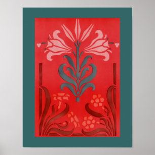 Poster voor rood- en blauw-flessencil