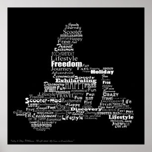 Poster voor scooter woord collage