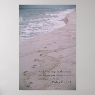 Poster voor scripts — voetafdrukken met Psalm 119: