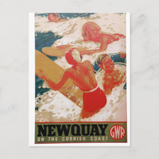  poster voor spoorwegen, Newquay Cornwall Briefkaart