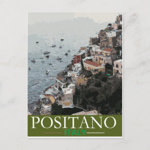 Poster voor toerisme in Positano Aankondigingskaart